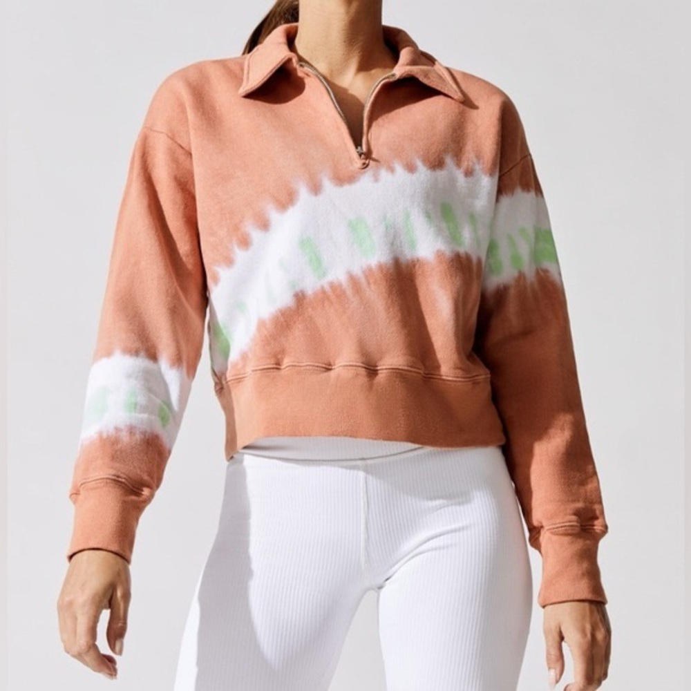 RE/DONE X HANES 70S HALF ZIP TIE DYE NEW XS